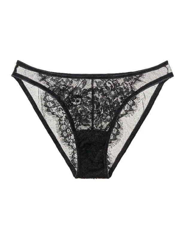 Jamais Le Premier Soir Black Lace Brazilian Brief