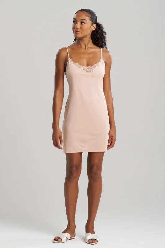 women lounge dress with a zipper closure for a secure fitBody Doubles Lace Applique Chemise