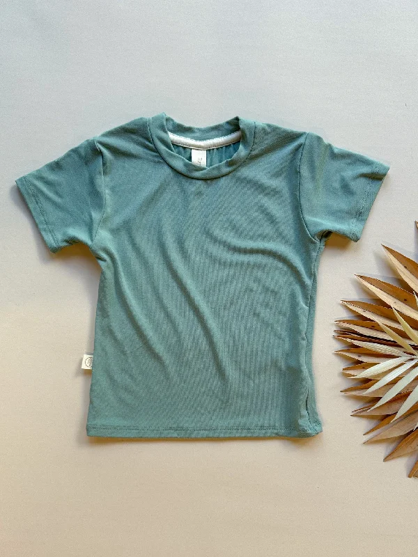 0/3m Crew Neck Essential Tee | Baby & Toddler | Luxury Bamboo | Seafoam