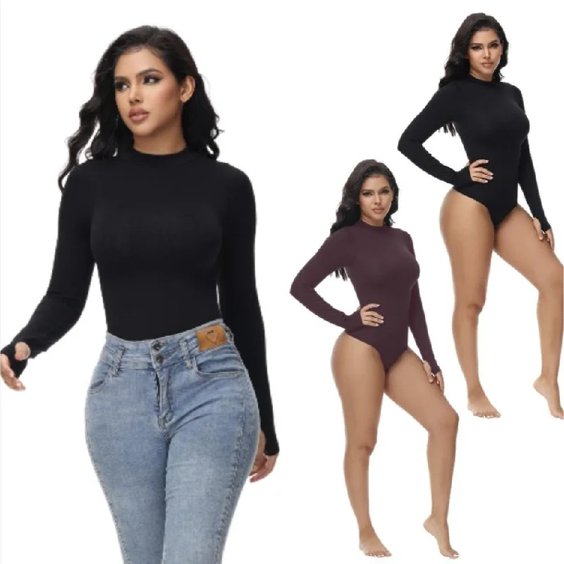 Sheer Bodysuits for a Seductive and Alluring OutfitSoo slick Seamless Shapewear Bodysuit for Women - Mock Neck Long Sleeve Thong Bodysuit Tops Womenswear Underwear Lady Comfort Longsleeves Basic Crewneck Minimalist Sheer Bodysuits for a Seductive and Alluring OutfitSoo slick Seamless Shapewear Bodysuit for Women - Mock Neck Long Sleeve Thong Bodysuit Tops Womenswear Underwear Lady Comfort Longsleeves Basic Crewneck Minimalist