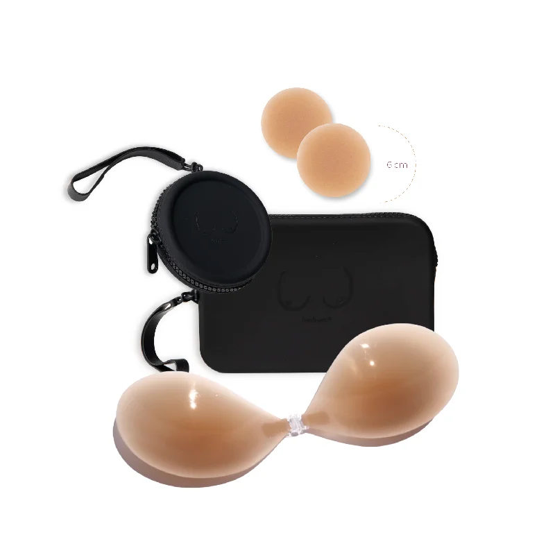 Hypoallergenic medical - grade nipple coverBlack Basics Bundle in Medium Nude