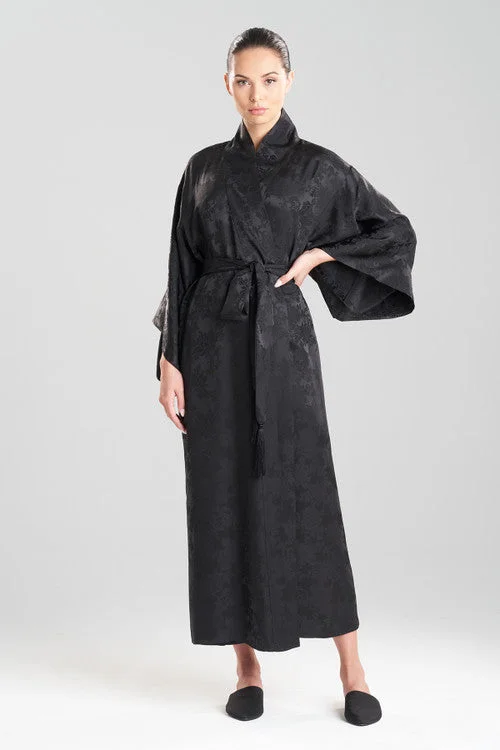 Kurokawa Jacquard Long Silk Robe