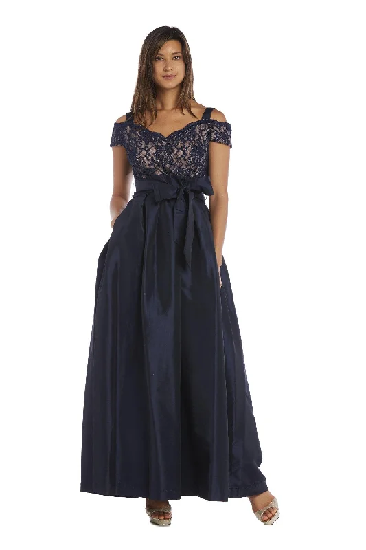 R&M Richards 2056 Evening Long Formal Lace Top Dress