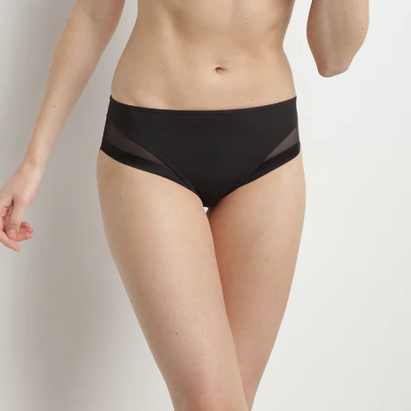 Women's Lingerie with Matching Robes Slip femme en microfibre et tulle noir Generous de Dim