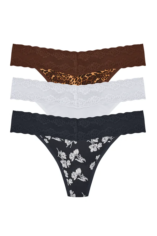 cotton - blend women thongs for breathable everyday wearBliss Perfection One-Size Thong 3-Pack cotton - blend women thongs for breathable everyday wearBliss Perfection One-Size Thong 3-Pack