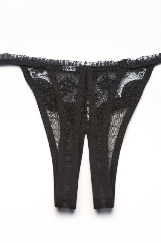 seamless bamboo - fiber women thongs for a healthy optionEmbroidery Open Front Thong seamless bamboo - fiber women thongs for a healthy optionEmbroidery Open Front Thong