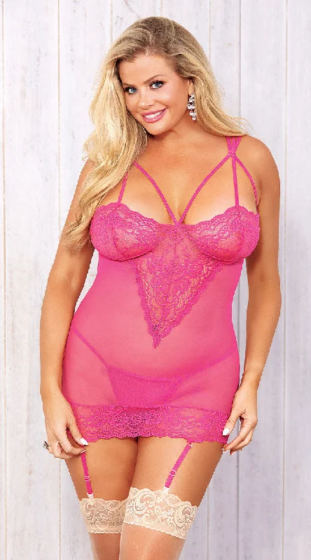 women lounge dress with a moisture - wicking fabric for active loungingPlus Size Triple Strapped Beauty Chemise Set women lounge dress with a moisture - wicking fabric for active loungingPlus Size Triple Strapped Beauty Chemise Set