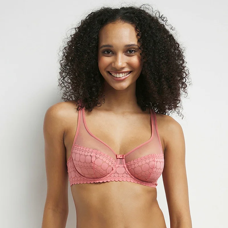 Women's Everyday Wear Lingerie Soutien-gorge emboitant dentelle à pois Rose Generous Edition Limitée Women's Everyday Wear Lingerie Soutien-gorge emboitant dentelle à pois Rose Generous Edition Limitée
