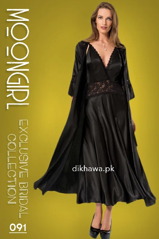 kimono - style women robes for a Japanese - inspired aestheticMoongirl - Exclusive Bridal 2Pc Long Nighty Set with Robe - Wedding Nighty Set 091 - Turkish Brand kimono - style women robes for a Japanese - inspired aestheticMoongirl - Exclusive Bridal 2Pc Long Nighty Set with Robe - Wedding Nighty Set 091 - Turkish Brand