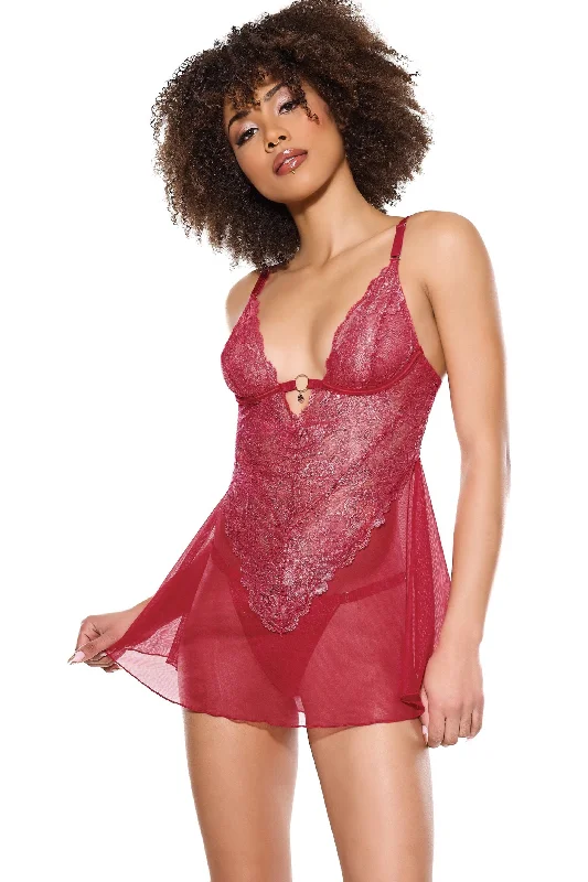 seamless breathable women thongs for a gentle and comfortable fitShimmer Stretch Lace Babydoll and Thong seamless breathable women thongs for a gentle and comfortable fitShimmer Stretch Lace Babydoll and Thong