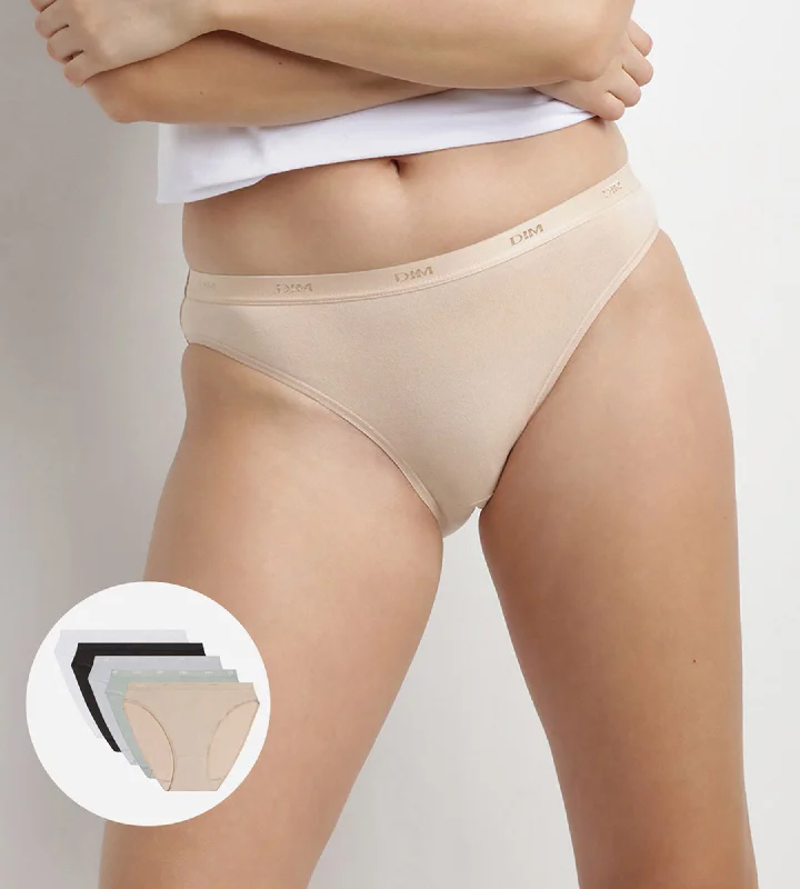 Women's Bridal Lingerie Collection Lot de 5 slips noir, blanc, peau et gris coton Les Pockets Women's Bridal Lingerie Collection Lot de 5 slips noir, blanc, peau et gris coton Les Pockets