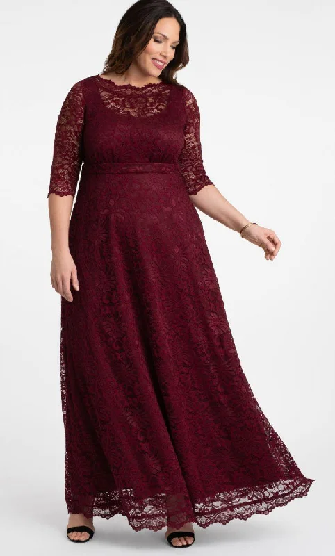 Kiyonna Long Plus Size Lace Dress