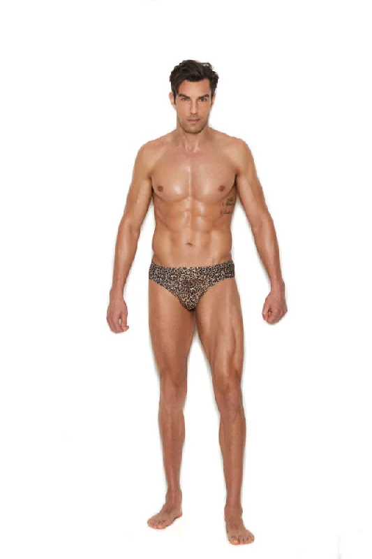 Men's Thong Back Brief - Large/xlarge - Animal