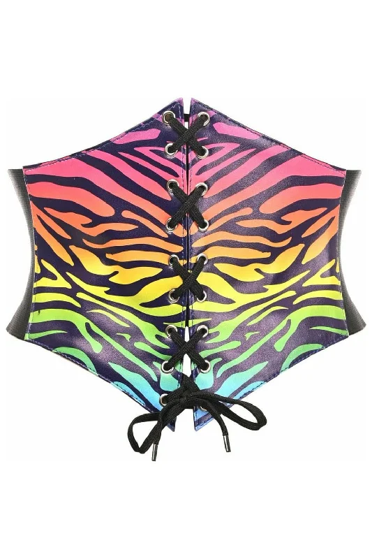 hypoallergenic women bustiers and corsetsLavish Rainbow Animal Print Lace-Up Corset Belt Cincher hypoallergenic women bustiers and corsetsLavish Rainbow Animal Print Lace-Up Corset Belt Cincher