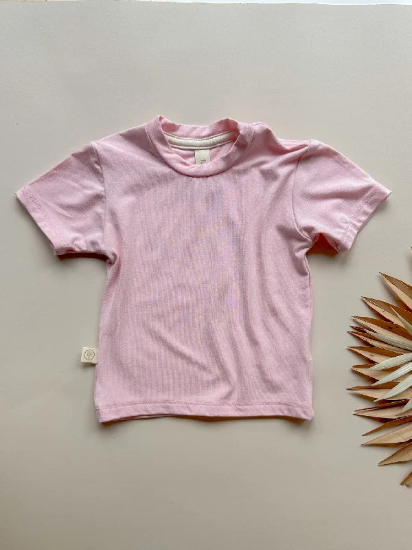 0/3m | Crew Neck Essential Tee | Baby & Toddler | Luxury Bamboo | Rose Pink