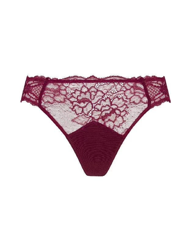 Thong Sublime en Dentelle Fuchsia Lace