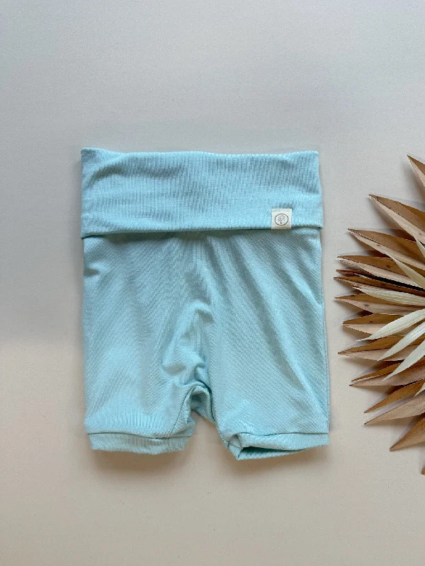 Fold-Over Shorties | Baby & Toddler | Luxury Bamboo | Caribbean Blue