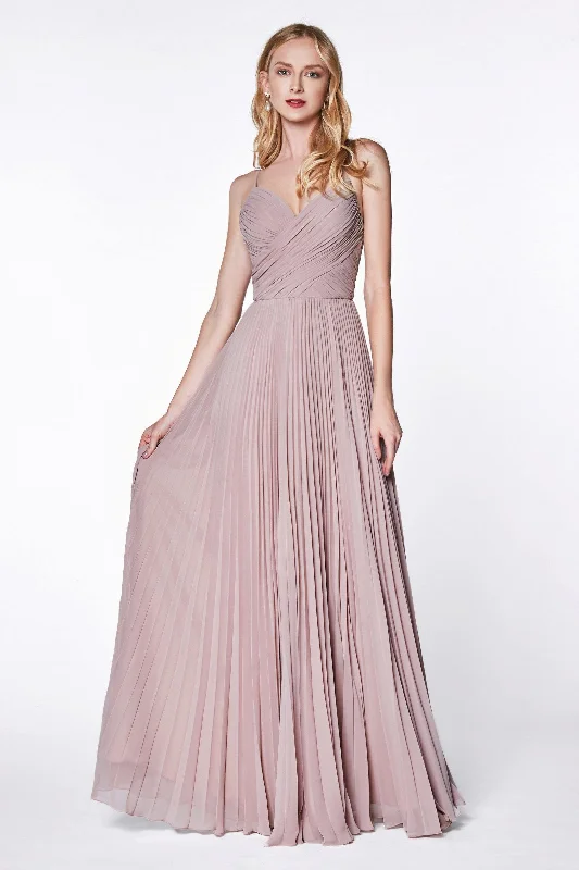 Cinderella Divine CD7471 Long Bridesmaids Spaghetti Strap Formal Dress