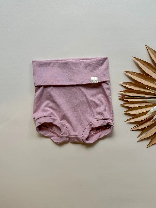 12/24m 2/3T Fold-Over Bloomers | Baby & Toddler | Luxury Bamboo | Dusty Pink