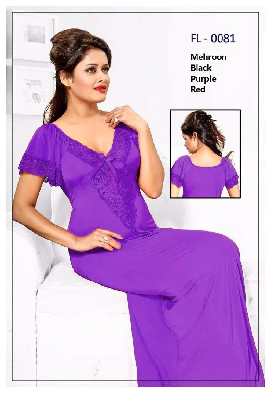 Elegant French Lace Lingerie for Women Flourish Nighty FL-0081 - 1Pcs Bridal Nighty - Long Nighty