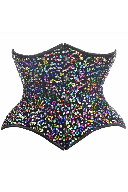 clubbing women bustiers and corsetsTop Drawer Rainbow Sequin Steel Boned Curvy Cut Waist Cincher Corset clubbing women bustiers and corsetsTop Drawer Rainbow Sequin Steel Boned Curvy Cut Waist Cincher Corset