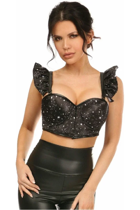 Lavish Celestial Underwire Bustier Top w/Removable Ruffle Sleeves