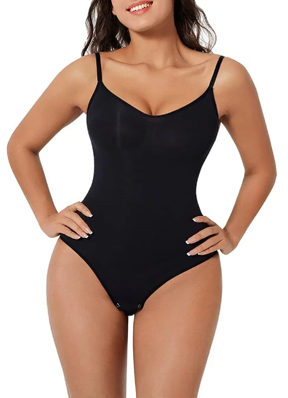 Seamless Bodyshaper Bodysuit for Women - Full Body Shapewear Body Sculpting Suits Sleeveless Round Neck