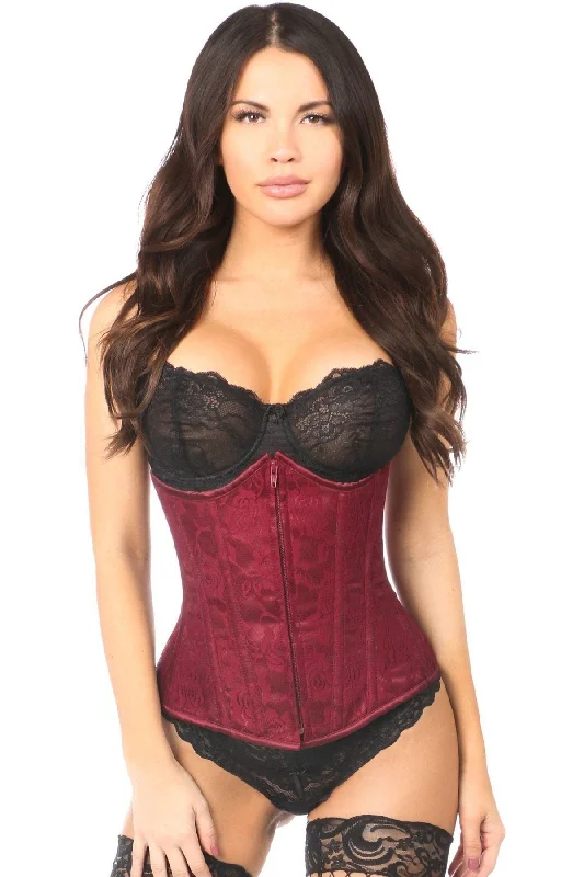 Lavish Wine Red Lace Underbust Corset