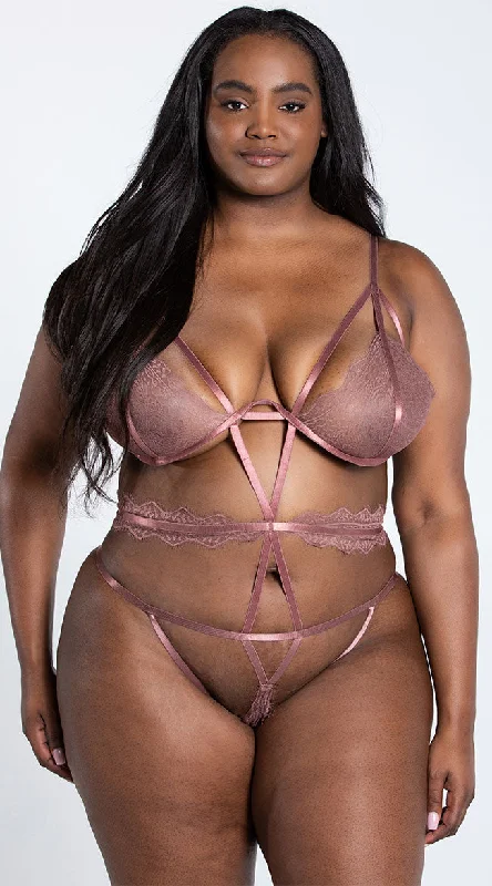 Comfortable Cotton Lingerie for Women Plus Size Cut Loose Lace Teddy