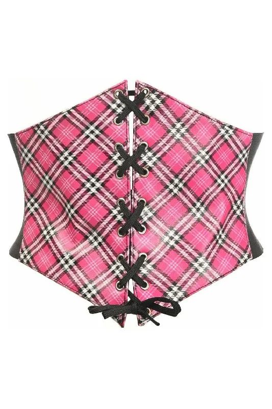 designer women bustiers and corsets collectionsLavish Pink Plaid Lace-Up Corset Belt Cincher designer women bustiers and corsets collectionsLavish Pink Plaid Lace-Up Corset Belt Cincher