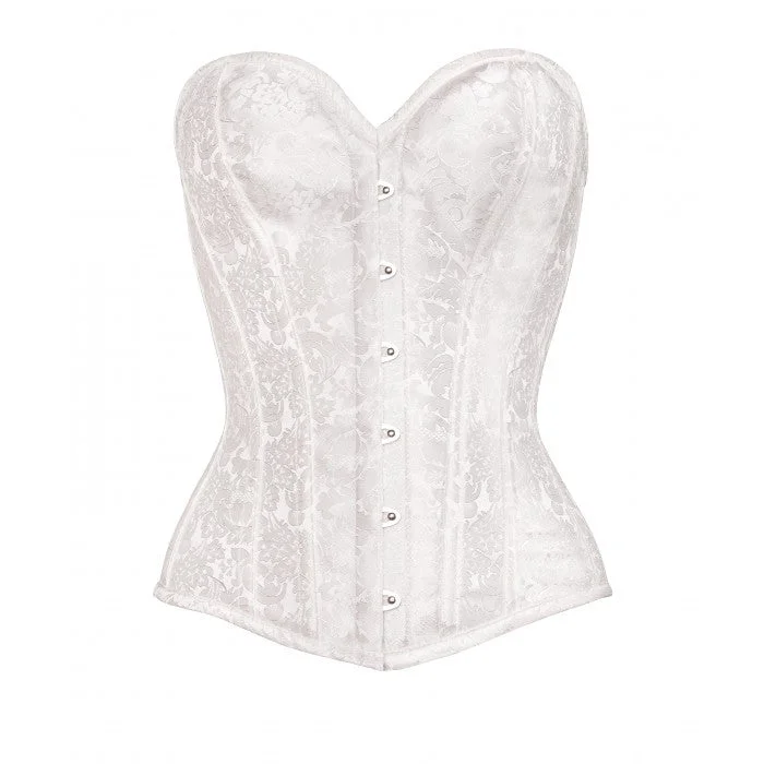 handcrafted women bustiers and corsetsCristiano Instant Shape White Brocade Overbust handcrafted women bustiers and corsetsCristiano Instant Shape White Brocade Overbust