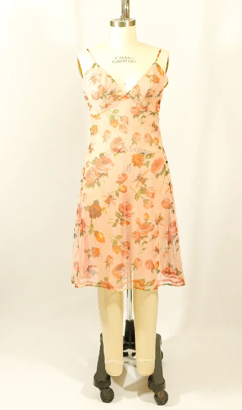 Women's Lingerie with Matching Robes Large Floral Printed Sheer Slip Full Slip
