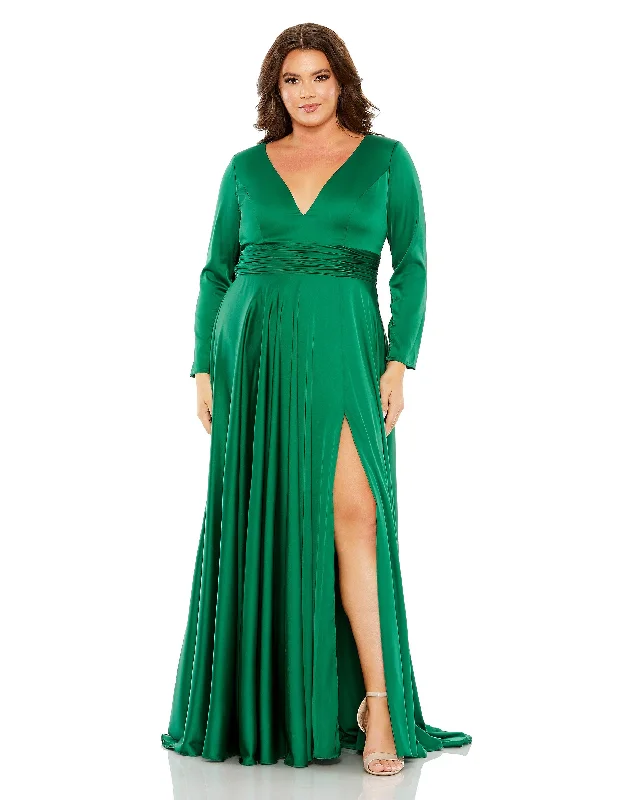 women sexy dresses with lace - trimmed hemlinesMac Duggal 68436 Fabulouss Long Sleeve Plus Size Formal Dress women sexy dresses with lace - trimmed hemlinesMac Duggal 68436 Fabulouss Long Sleeve Plus Size Formal Dress