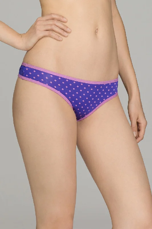 Addictive Low Rise Thong - Royal Purple Ace Print