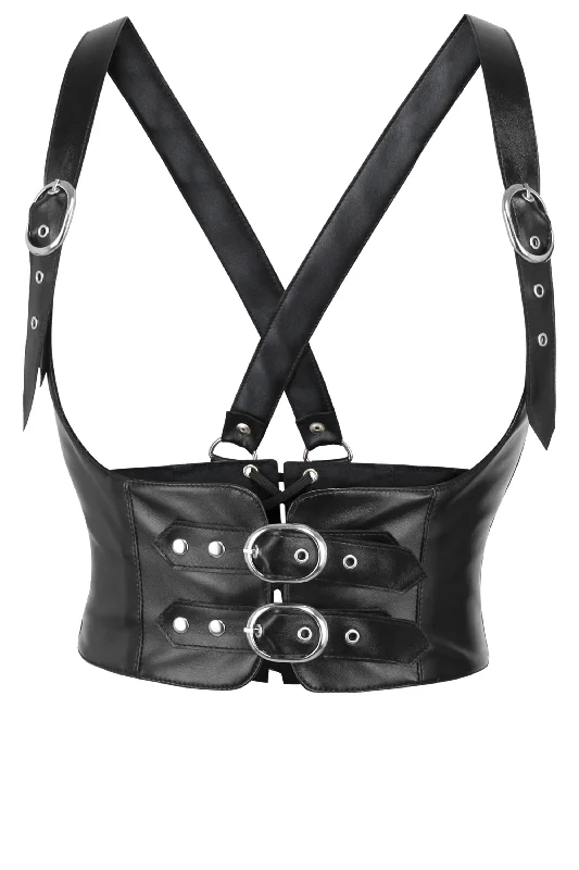 short women bustiers and corsetsBlack Faux Leather Corset Inspired Underbust Harness short women bustiers and corsetsBlack Faux Leather Corset Inspired Underbust Harness