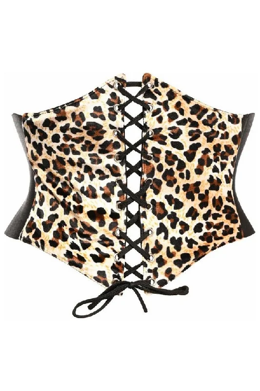 Lavish Velvet Leopard Corset Belt Cincher