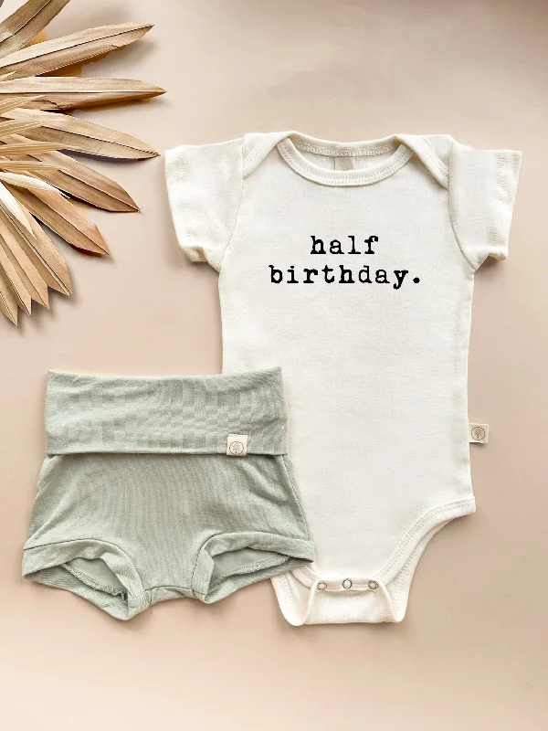 Half Birthday -  Bundle Sage Bloomers Outfit Set