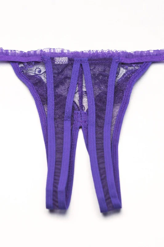 seamless anti - chafing women thongs for friction - free movementEmbroidery Open Front Thong seamless anti - chafing women thongs for friction - free movementEmbroidery Open Front Thong