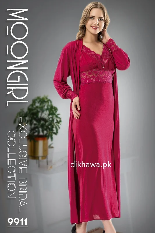 women robes for a stylish hospital stayMoongirl - Exclusive Bridal Wedding Nightwear 2Pc Long Nighty Set with Robe 9911 - Turkish Brand women robes for a stylish hospital stayMoongirl - Exclusive Bridal Wedding Nightwear 2Pc Long Nighty Set with Robe 9911 - Turkish Brand