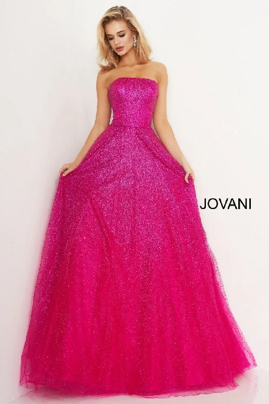 Jovani 02875 Long Strapless Glitter Prom Ball Gown