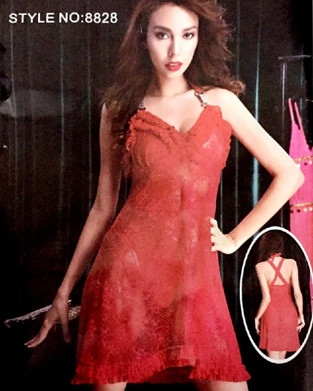 Vintage Inspired Lingerie for Women Romantic Short Nighty For Women - 8828