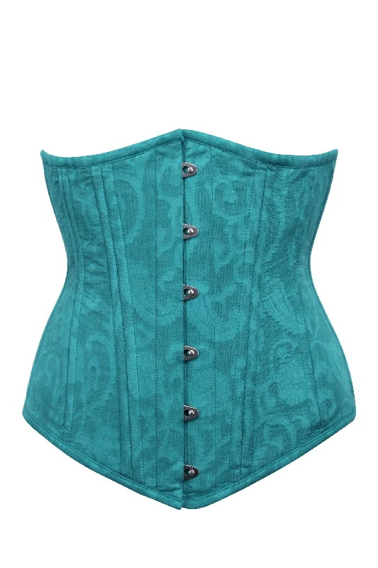 Teal Brocade Underbust