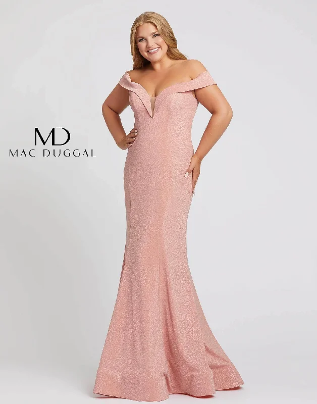 Mac Duggal 48977 Fabulouss Off Shoulder Plus Size Prom Dress