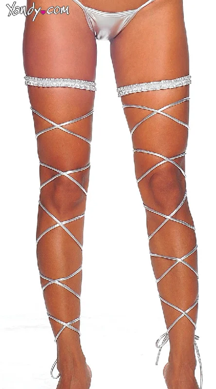 hand wash only women lingerie for delicate careMetallic Garter and Leg Wrap Set