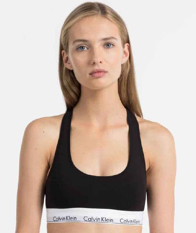 Calvin Klein Modern Cotton Unlined Bralette - Black