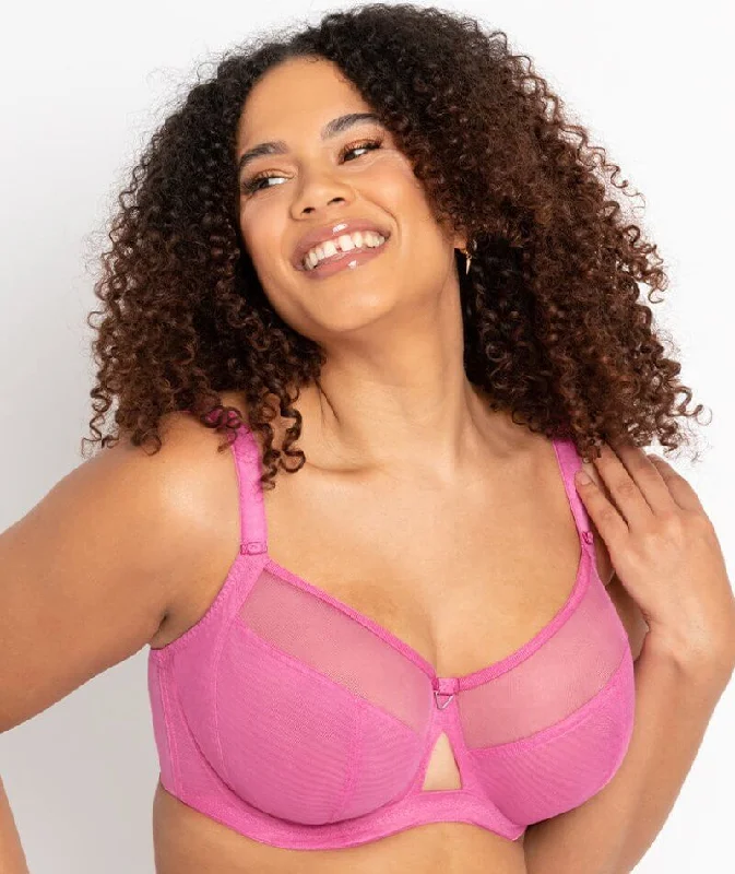 balconette lace bras for a feminine touchCurvy Kate Victory Balcony Bra - Pink