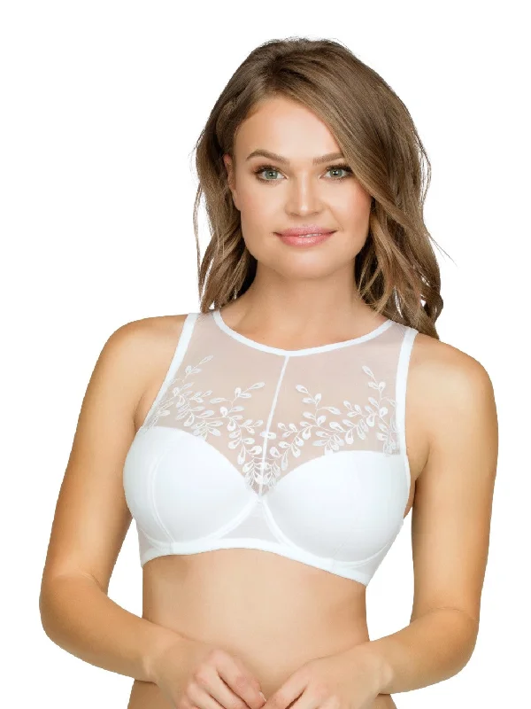 Evoke Padded High Neck Bra - Ivory - A1581