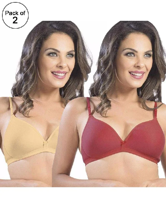 Pack of 2 - Sonari Omania Bra - Non Padded Non Wired - Imported Bra - Random Colors