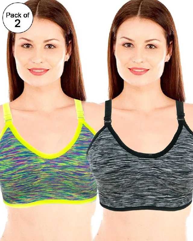 Pack of 2 - Sports & Jim Non Padded Bra For Ladies - Ladies Sports Bra