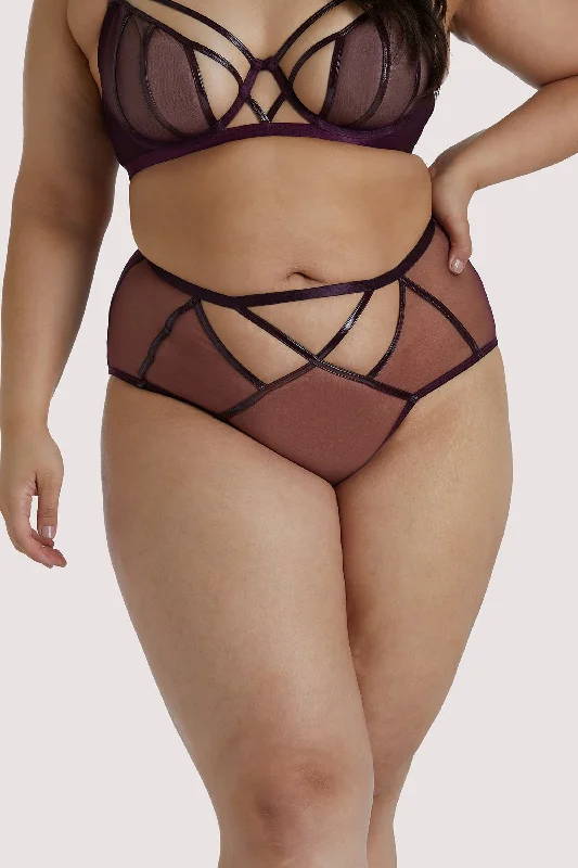 Kelly Wine PVC Curve Brief